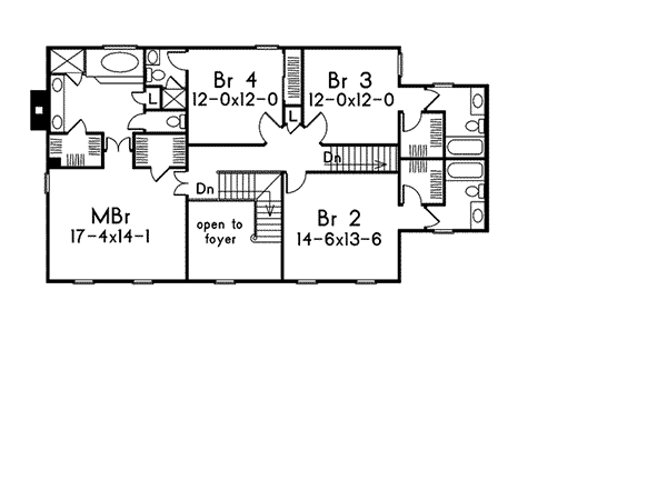 Early American Home Plan Second Floor 001D-0037
