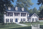 Cape Cod & New England House Plan Front Image - Prescott Greek Revival Home 001D-0037 - Shop House Plans and More