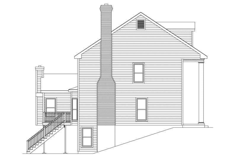 Cape Cod & New England House Plan Left Elevation - Prescott Greek Revival Home 001D-0037 - Shop House Plans and More