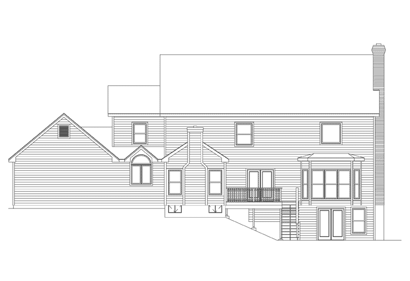 Cape Cod & New England House Plan Rear Elevation - Prescott Greek Revival Home 001D-0037 - Shop House Plans and More