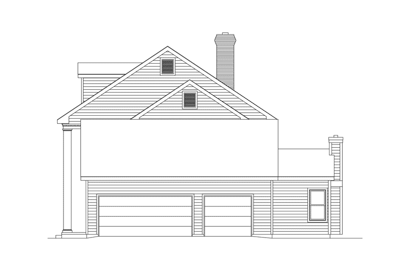 Cape Cod & New England House Plan Right Elevation - Prescott Greek Revival Home 001D-0037 - Shop House Plans and More
