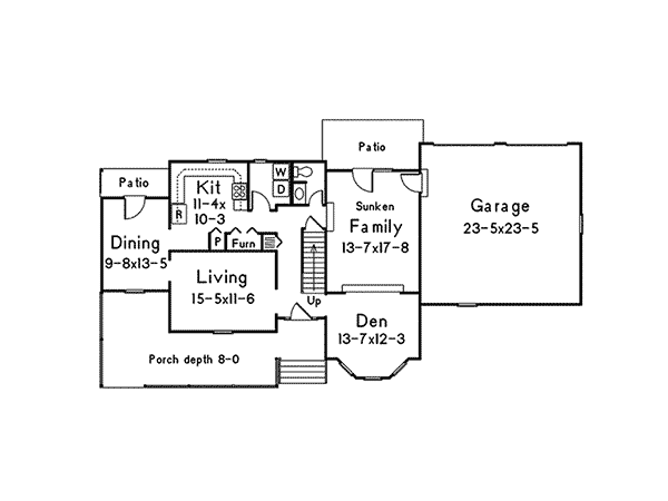 Craftsman Home Plan First Floor 001D-0064