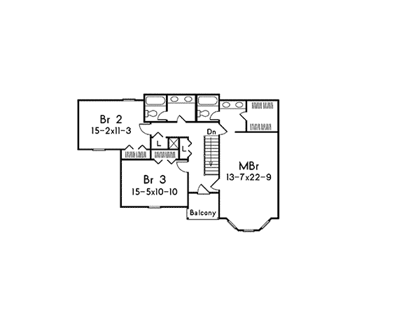 Craftsman Home Plan Second Floor 001D-0064