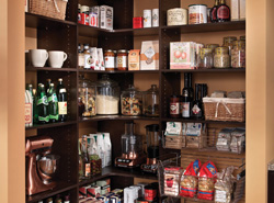 well organized walk-in pantry
