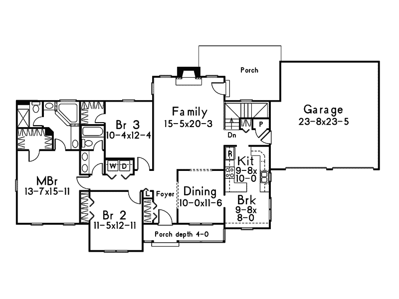 Greenfield Country Ranch Home Plan 003D-0005 - Search House Plans and More