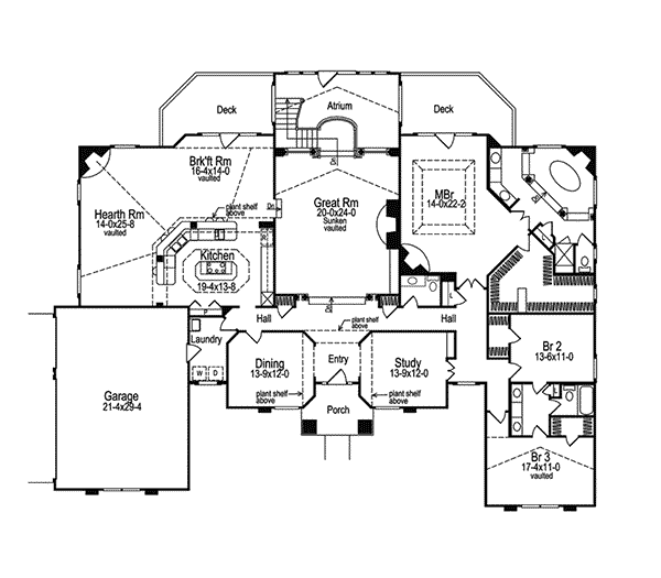 Clayton Atrium Ranch Home Plan 007d 0002 House Plans And More