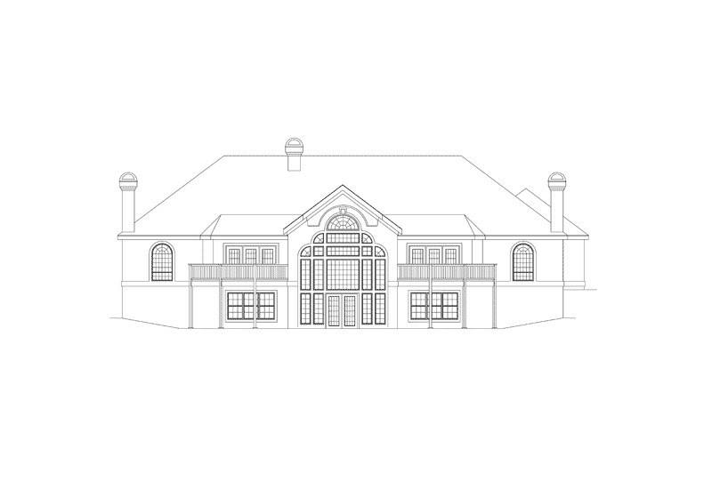 Ranch House Plan Rear Elevation - Clayton Atrium Ranch Home 007D-0002 - Search House Plans and More