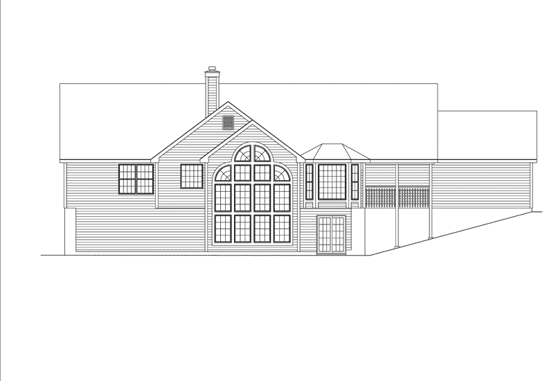 Traditional House Plan Rear Elevation - Foxbury Atrium Ranch Lovely Home 007D-0010 | House Plans and More