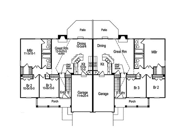 Shadydale Multi-Family Duplex Plan 007D-0020 | House Plans and More