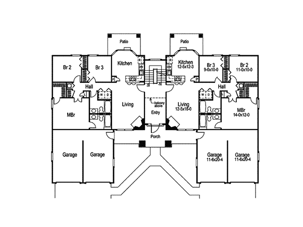 Pasadena Fourplex MultiFamily Plan 007D0022 House