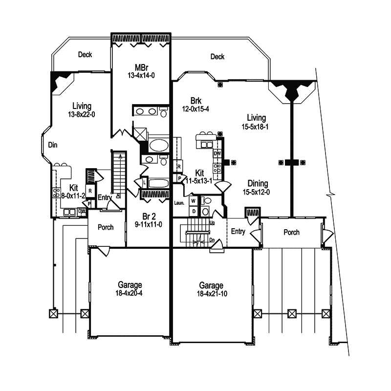 Forest Hill Fourplex Home Plan 007D-0023 - Search House Plans and More