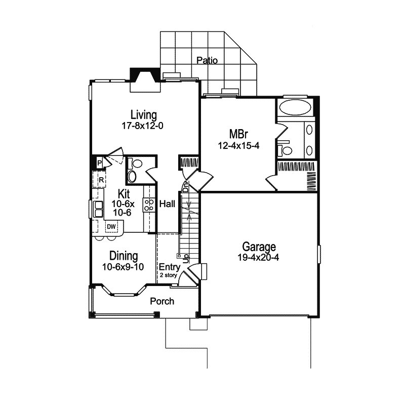Country Home Plan First Floor 007D-0038