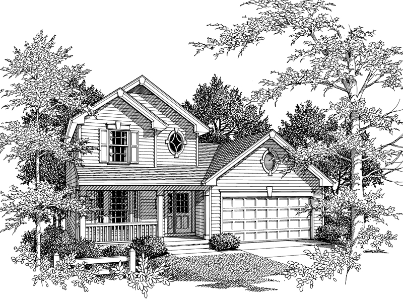Traditional House Plan Front Image of House - Woodfield  Country Home 007D-0038 - Shop House Plans and More