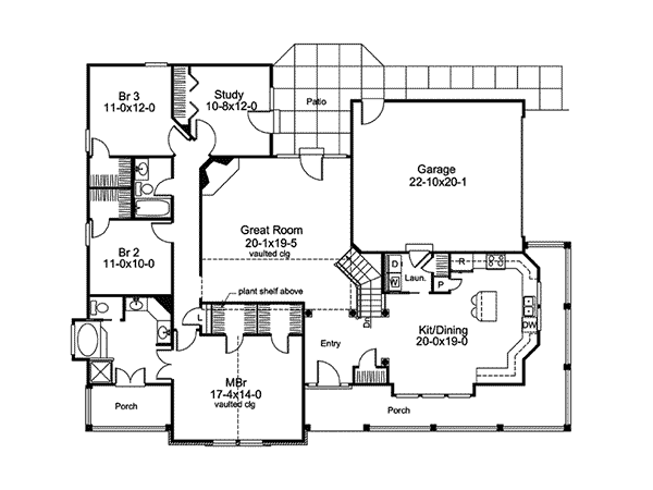 Rustic Home Plan Home Plan First Floor 007D-0055