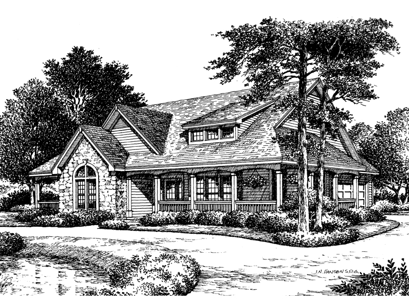 Farmhouse Plan Front Image of House - Summerset Country Home 007D-0055 | House Plans and More