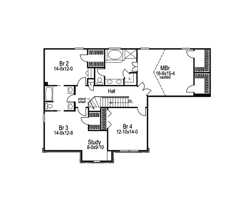Traditional Home Plan Second Floor 007D-0059