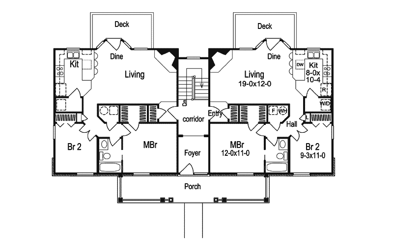 Shadywood Manor Fourplex Home Plan 007D-0096 - Shop House Plans and More