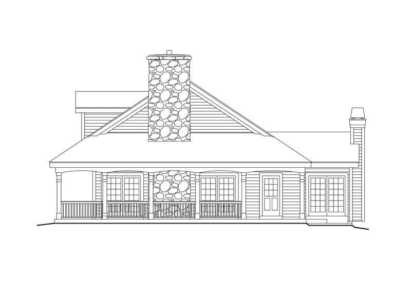 Ranch House Plan Right Elevation - Shadyview Country Ranch Home 007D-0124 - Shop House Plans and More