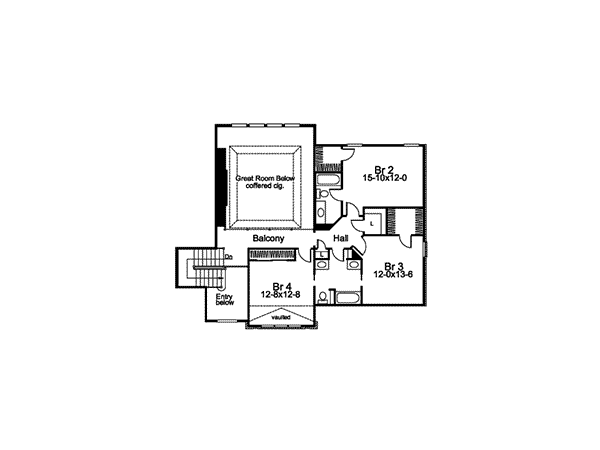 Luxury Home Plan Second Floor 007D-0132