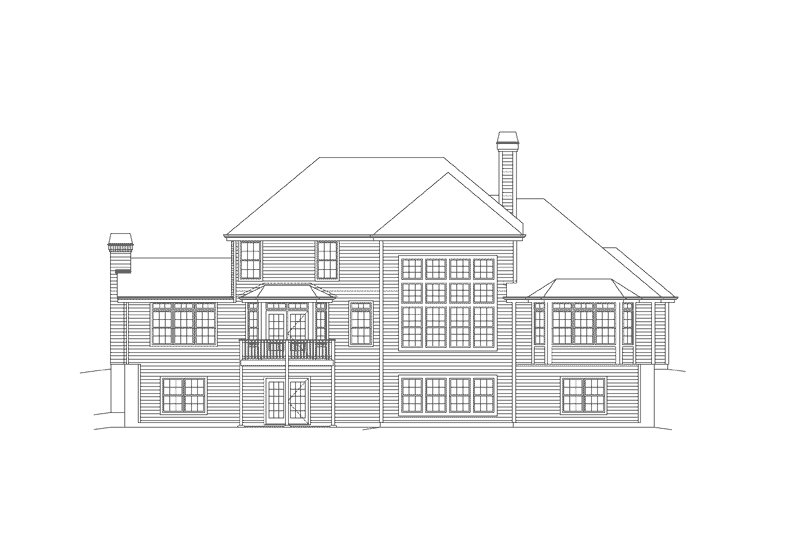 Country House Plan Rear Elevation - Monaco Bay Traditional Home 007D-0132 | House Plans and More