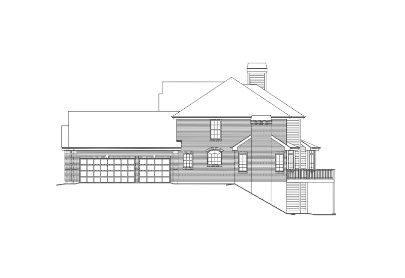 Traditional House Plan Right Elevation - Monaco Bay Traditional Home 007D-0132 | House Plans and More