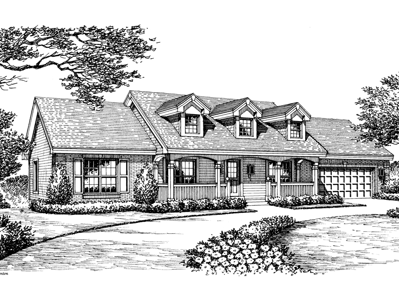 Ranch House Plan Front Image of House - Foxmyer Country Ranch Home 007D-0134 - Search House Plans and More