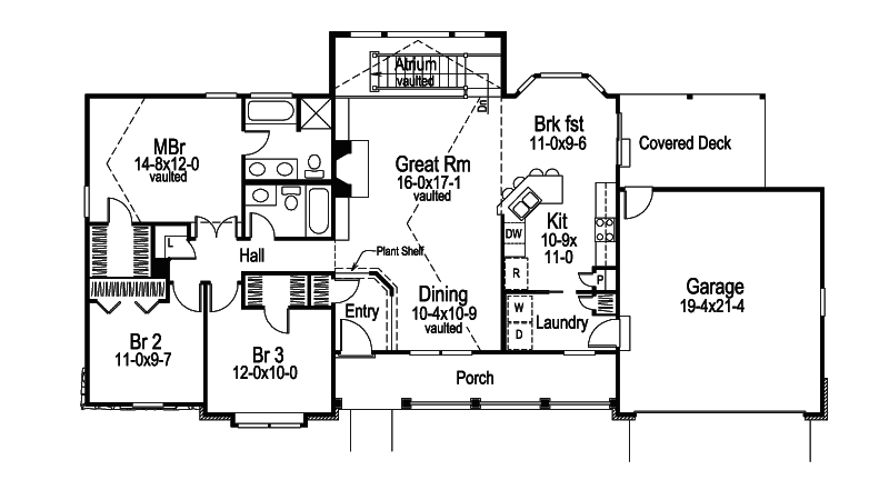 Country Home Plan First Floor 007D-0136