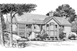 Ranch House Plan Rear Image of House - Foxridge Country Ranch House Plans | Country Ranch Home Plans
