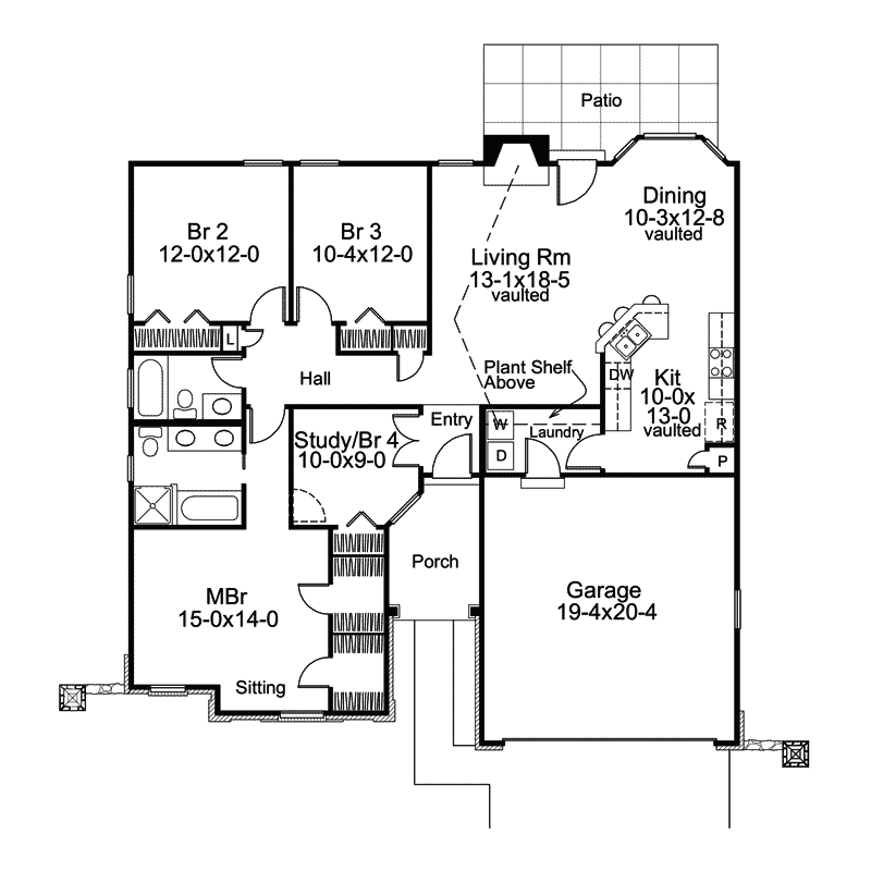 Country House Plan First Floor - La Demeure Country French Home 007D-0162 - Shop House Plans and More