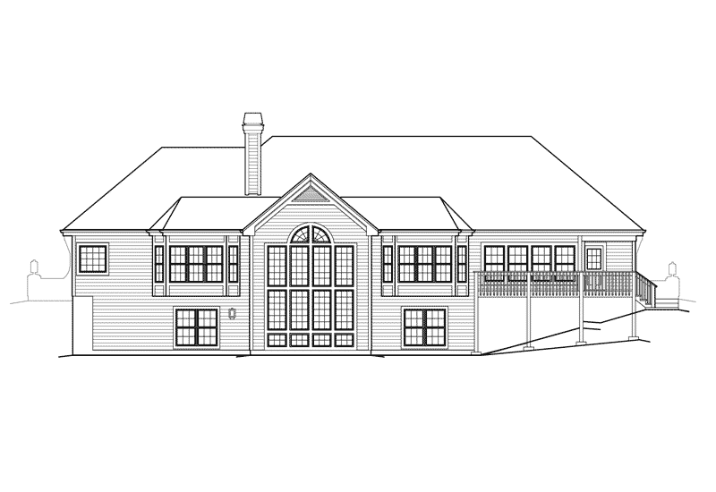 Ranch House Plan Rear Elevation - Carmel Place Atrium Ranch Home 007D-0187 - Search House Plans and More