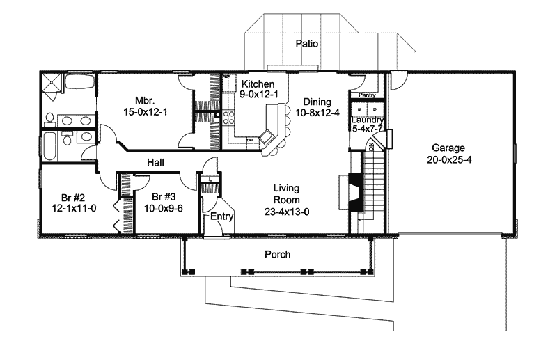 Traditional Home Plan First Floor 007D-0192