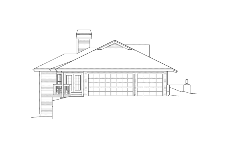 Ranch House Plan Left Elevation - Greensaver Atrium Berm Home 007D-0206 | House Plans and More