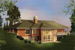 Ranch House Plan Color Image of House - Greensaver Atrium Berm Home 007D-0206 - Search House Plans and More