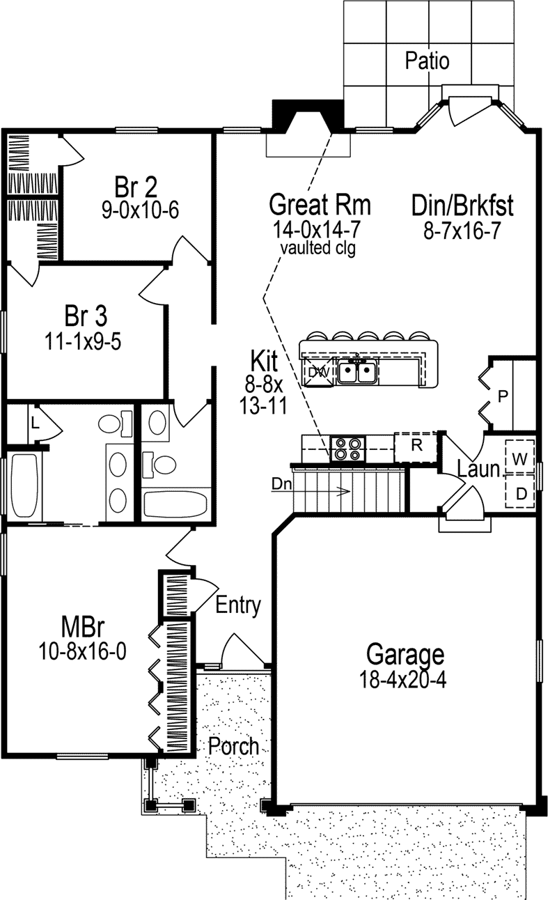 Country Home Plan First Floor 007D-5060