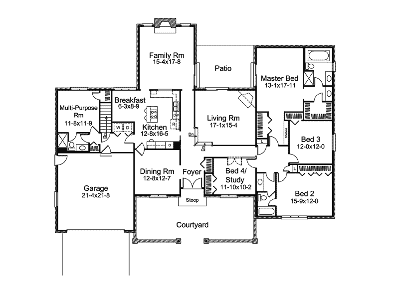 Courtland Ranch Home Plan 008D0009 House Plans and More