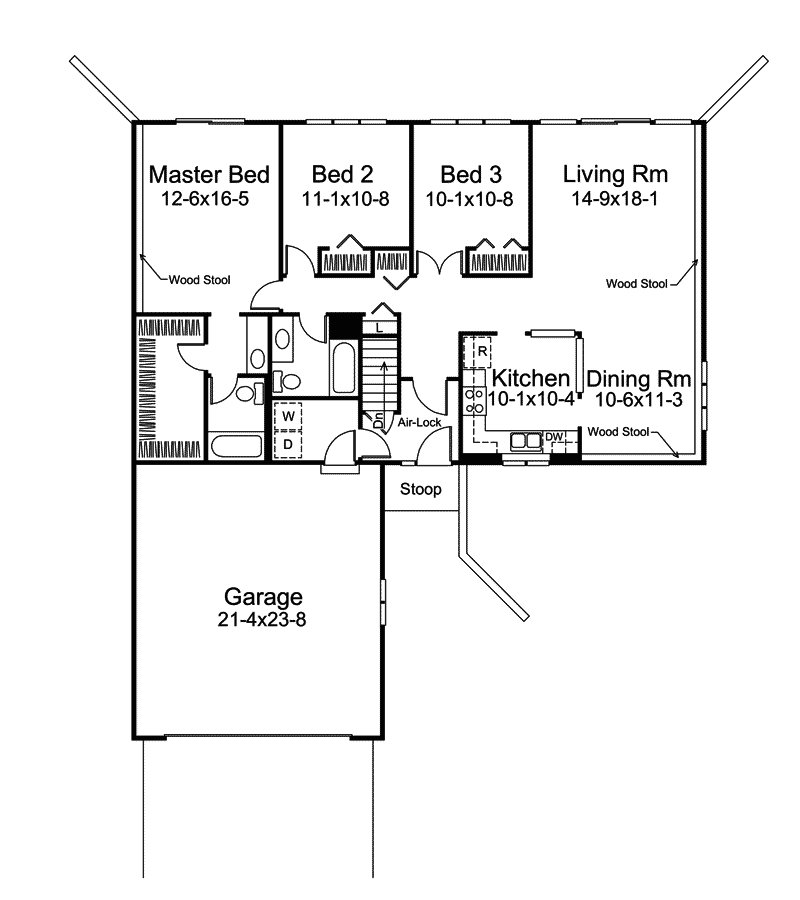 Crestbrook Berm Ranch  Home  Plan  008D 0023 House Plans  