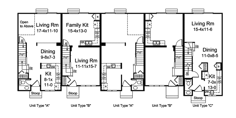 Ashton Place Classic Fiveplex Plan 008d-0119 - Search House Plans And More