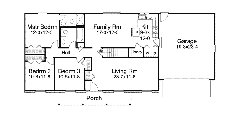 Country Home Plan First Floor 008D-0122