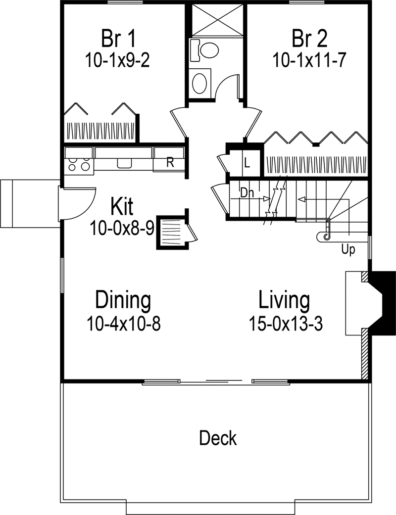 Cabin & Cottage Home Plan First Floor 008D-0134