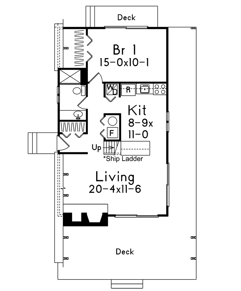 Contemporary Home Plan First Floor 008D-0139