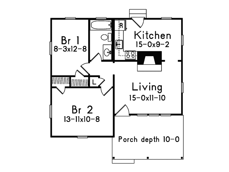 Cabin & Cottage Home Plan First Floor 008D-0159