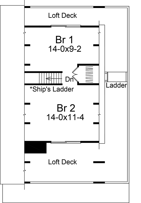 Cabin & Cottage Home Plan Second Floor 008D-0162
