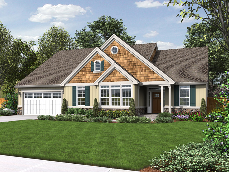 Ranch House Plan Front Image - Springfall Craftsman Ranch Home 011D-0013 - Shop House Plans and More