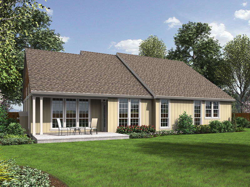 Ranch House Plan Rear Photo 01 - Springfall Craftsman Ranch Home 011D-0013 - Shop House Plans and More