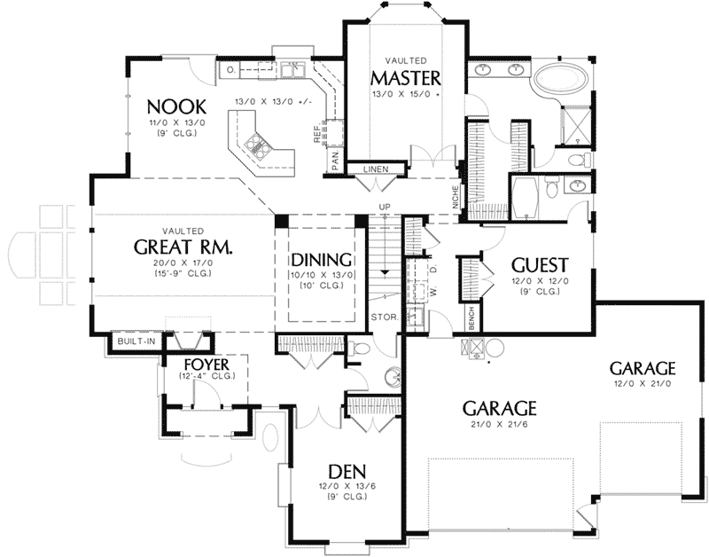 Traditional House Plan First Floor - Fordyce Cottage Home 011D-0038 - Search House Plans and More