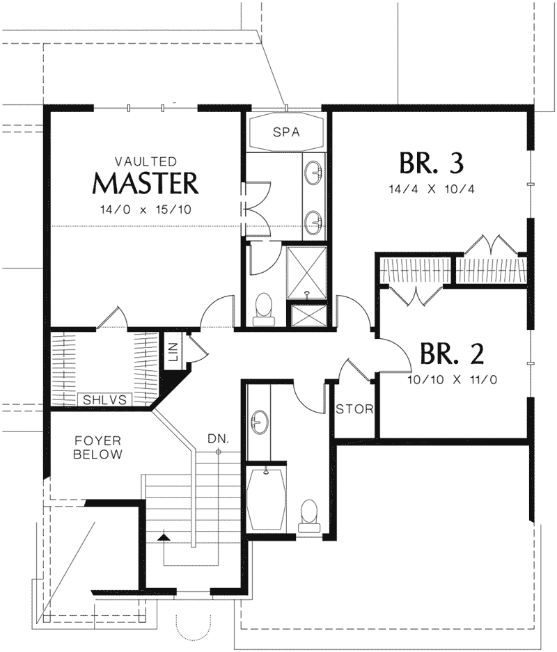 Tudor Home Plan Second Floor 011D-0046