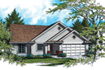 Traditional House Plan Front of Home - Abbot Hill Ranch Home  011D-0064 | House Plans and More