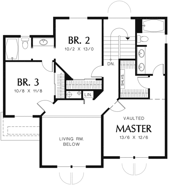Home Plan Second Floor 011D-0099