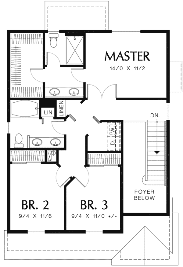 Craftsman Home Plan Second Floor 011D-0117