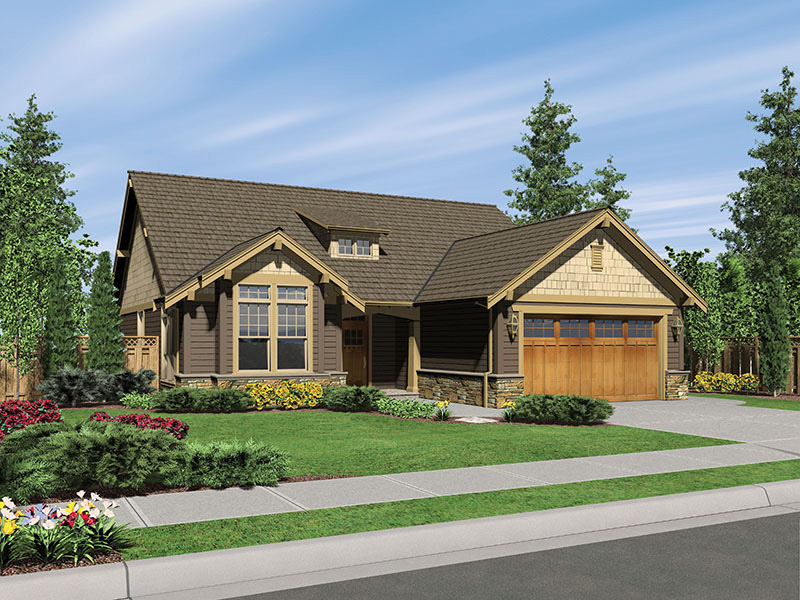 Ranch House Plan Front Image - Longhurst Craftsman Home 011D-0222 - Shop House Plans and More